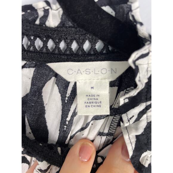 Caslon, Size Medium, Black & White Boho Dress, 2-Piece Set, Ruffle Hem, EUC - Picture 4 of 6